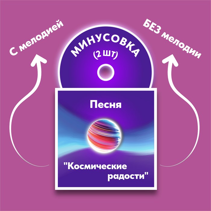 ФОНОГРАММЫ «-1» песни «Космические радости» (2 шт. = с мелодией + без мелодии) из сборника песен для детей «Космические радости» 4+ 1687 - фото 4873